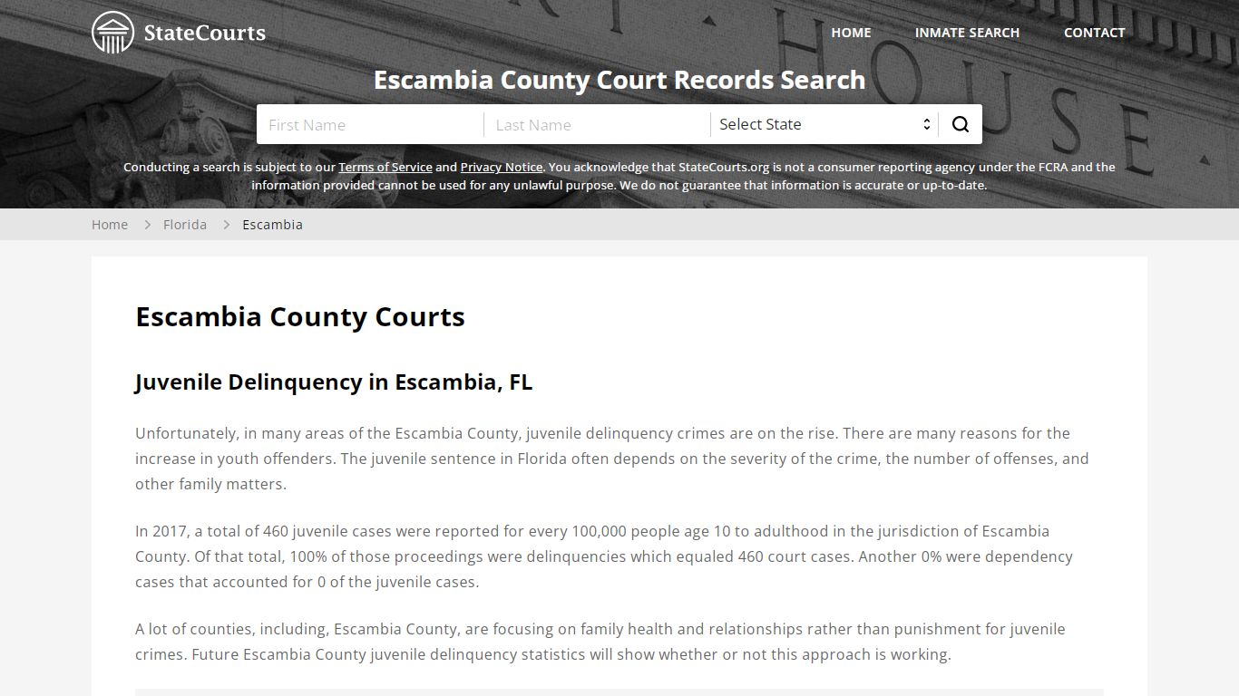 Escambia County, FL Courts - Records & Cases - StateCourts